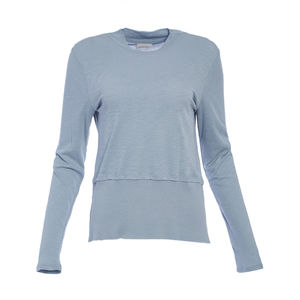 Nanette Lepore Sky Blue Ribbed Crewneck Top - S/P - Women's Shirts